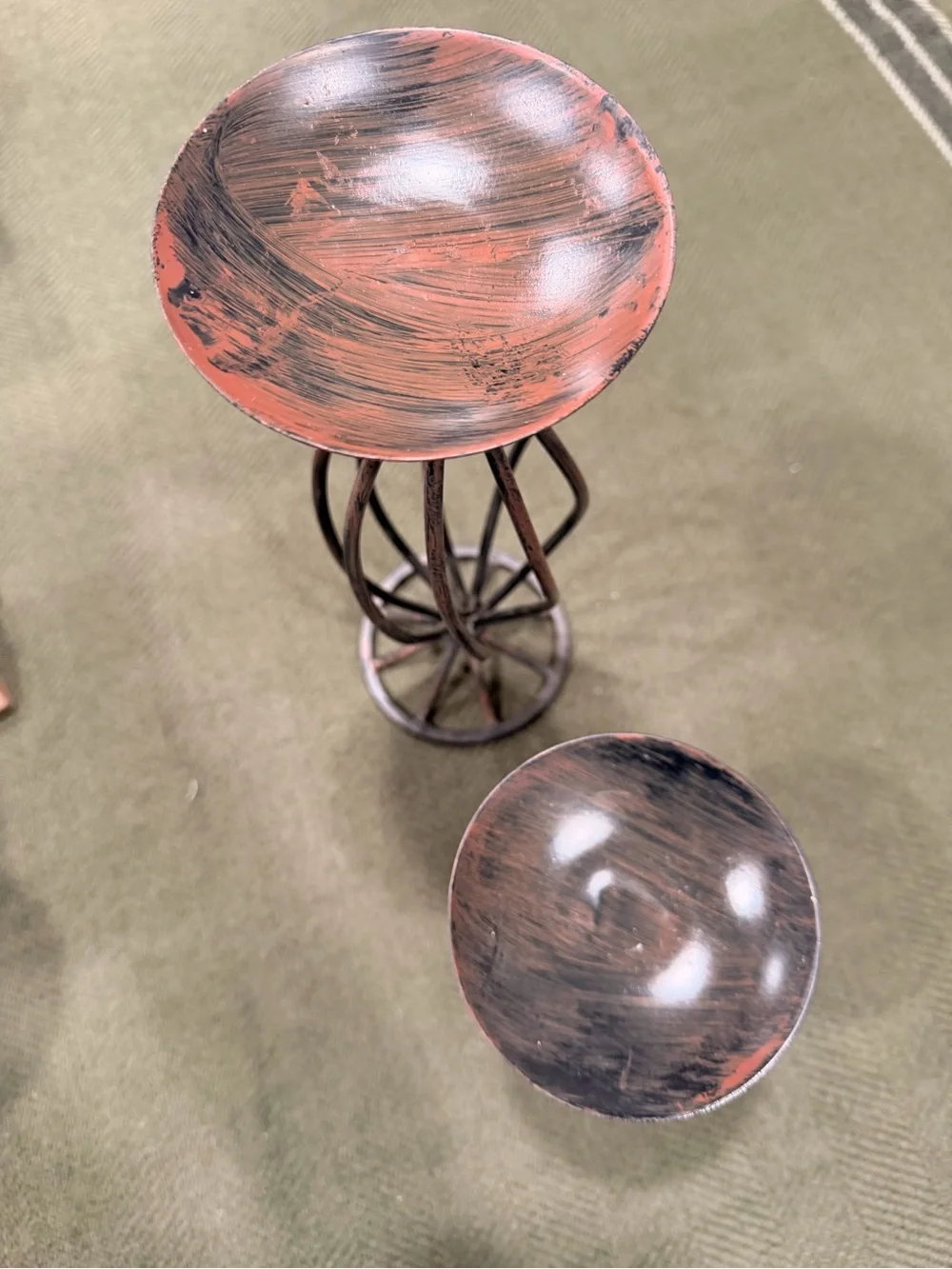 Decorative Antique-Tone Metal Candle Holders Set - Home Accents